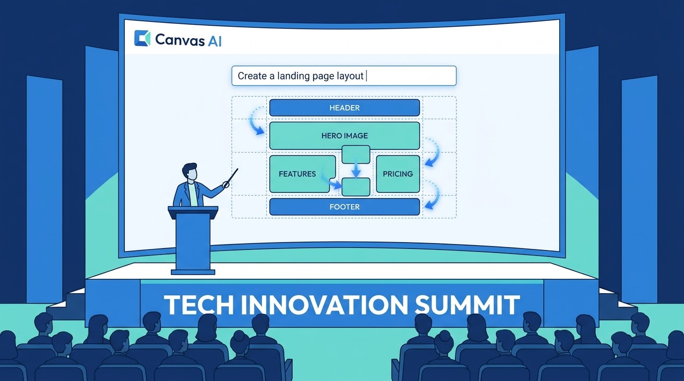 DrupalCon 2026におけるAI・Canvas AIデモセッションのイメージ