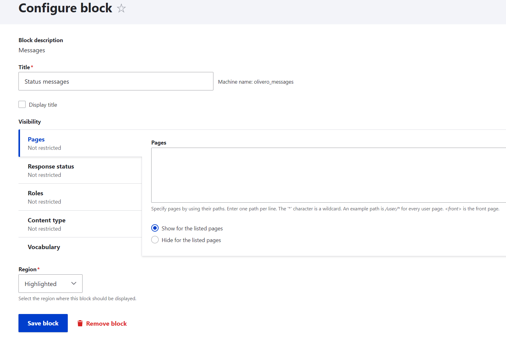 Configure Block